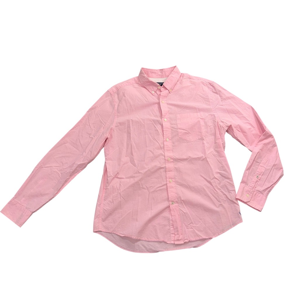 American Eagle Outfitters Mens Large Pink Prep Fit Button Down Shirt Long Sleeve